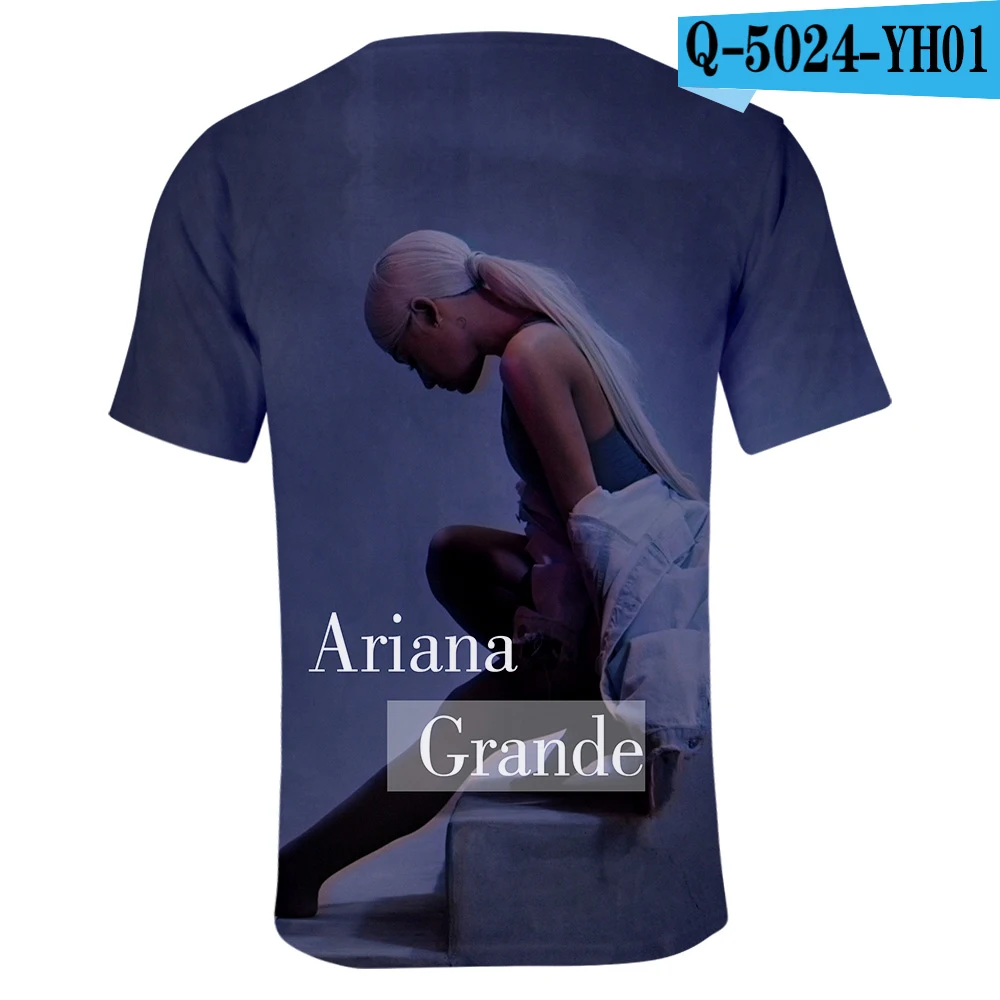 3D back Футболка Ариана Гранде, 3D, США, Харадзюку, летняя, короткий рукав,, Хит, Ариана Гранде, принт, повседневные женские футболки, топы для влюбленных мальчиков/девочек - Цвет: 3D back