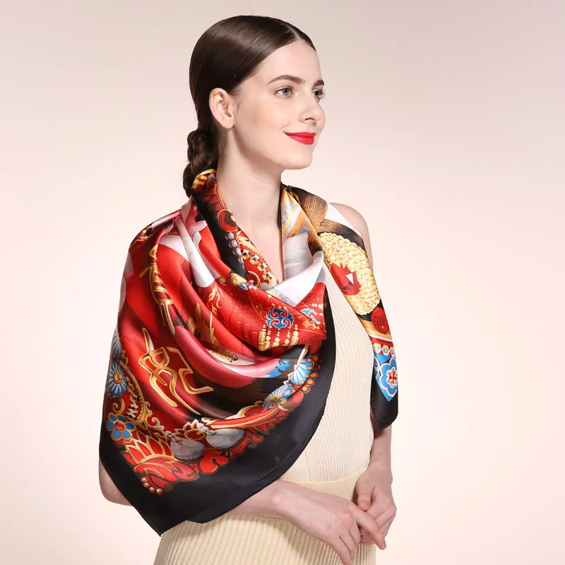 

Шарф RenYvtil женский длинный из 100% шелка тутового шелкопряда, 110 см