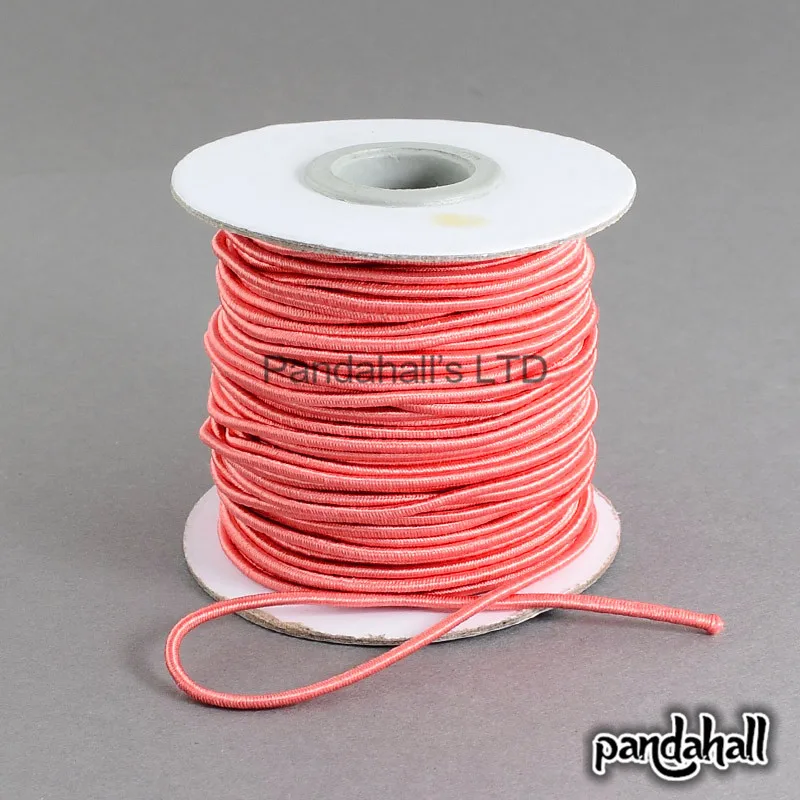 30 м/40 м/рулон 2 мм круглый DIY эластичный нейлоновый шнур снаружи резиновый внутри для изготовления ювелирных браслетов и ожерелий - Цвет: Salmon