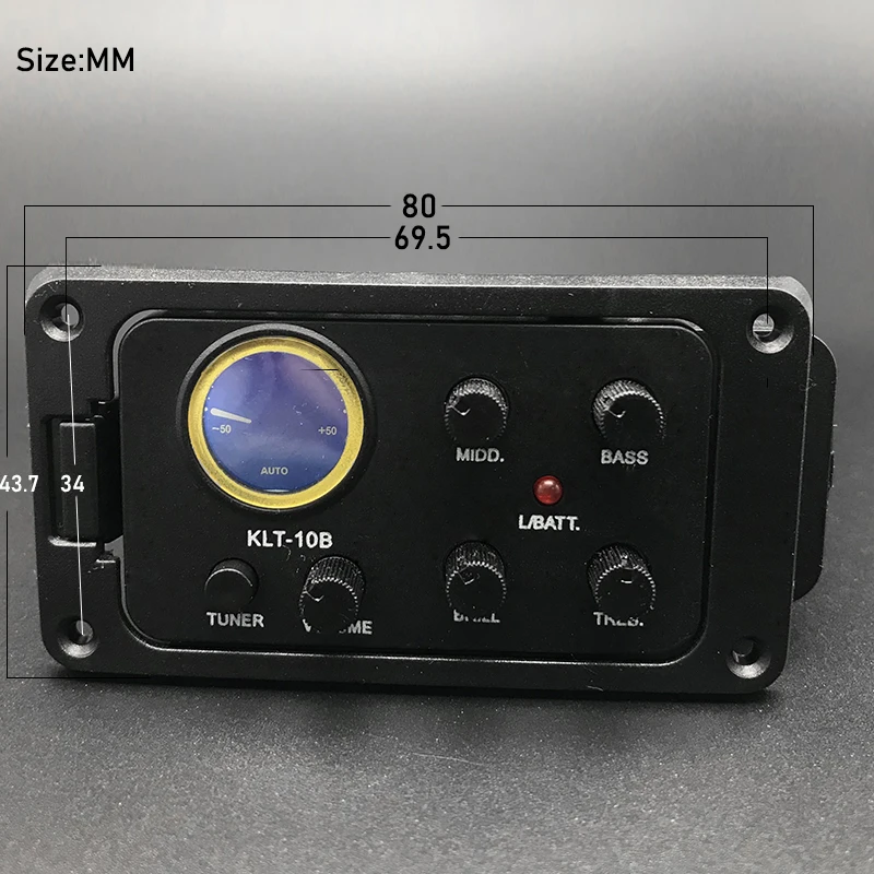 4 Band Acoustic Guitar Preamp with Microhone Folk Guitarra Piezo Pickup Equalizer with Tuner Guitar Accessories Free Shipping