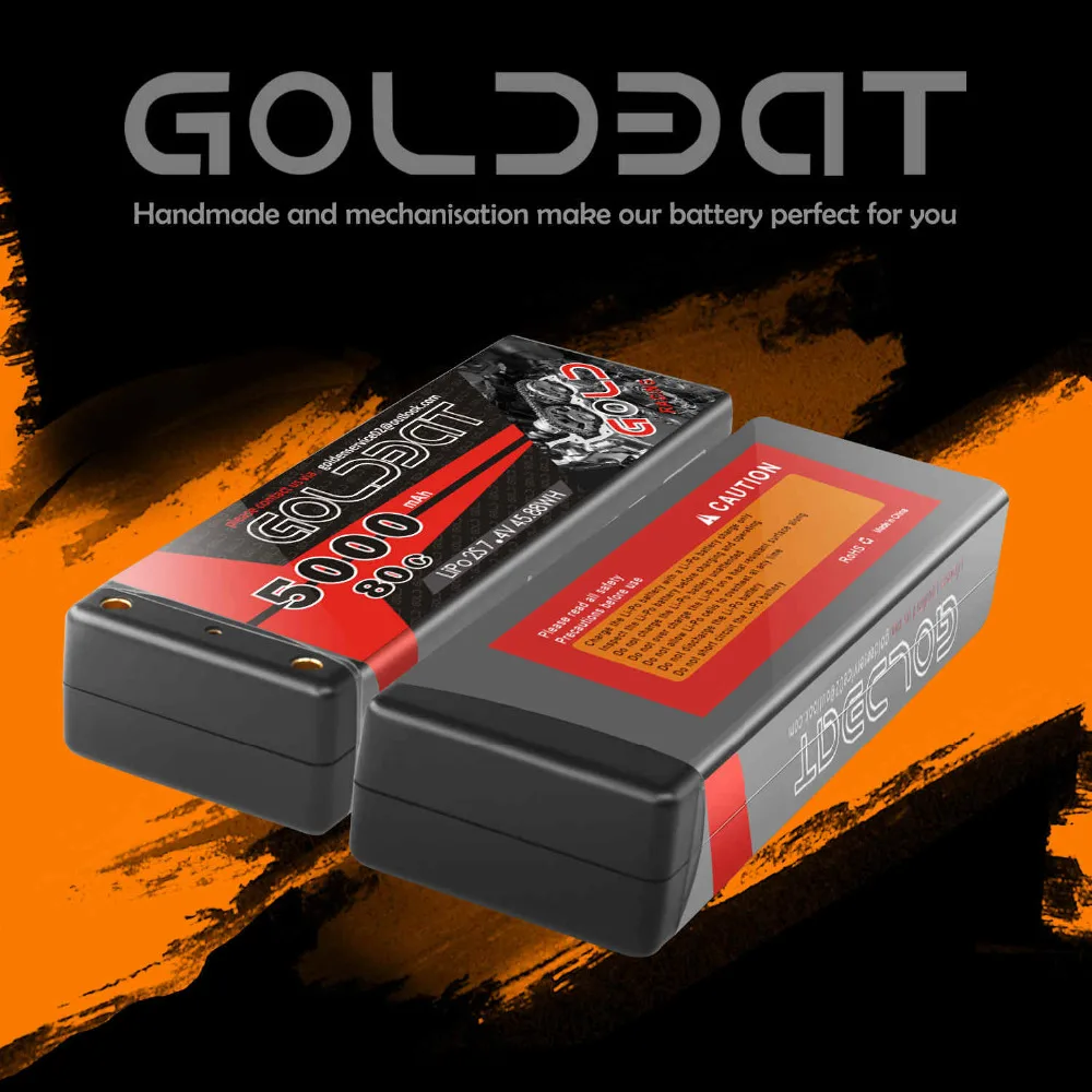 GOLDBAT 7,4 V lipo батарея 5000mAh RC Car 80C батарея lipo 7,4 V перезаряжаемая батарея для RC автомобиля лодки грузовика рокот с Deans T вилкой
