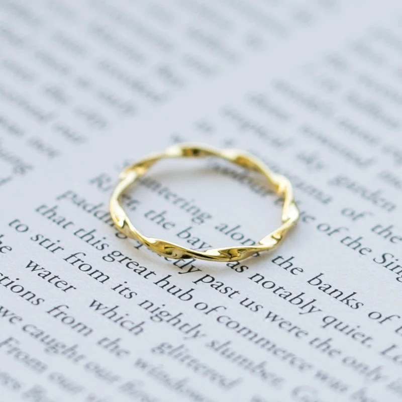 Женское серебристое золотистое витое изящное составное кольцо с костяшками A3297 |