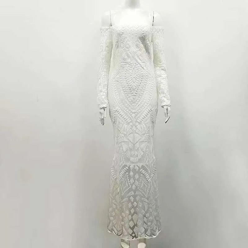 Оптовая продажа новое черно белое длинное платье с длинными рукавами и вырезом