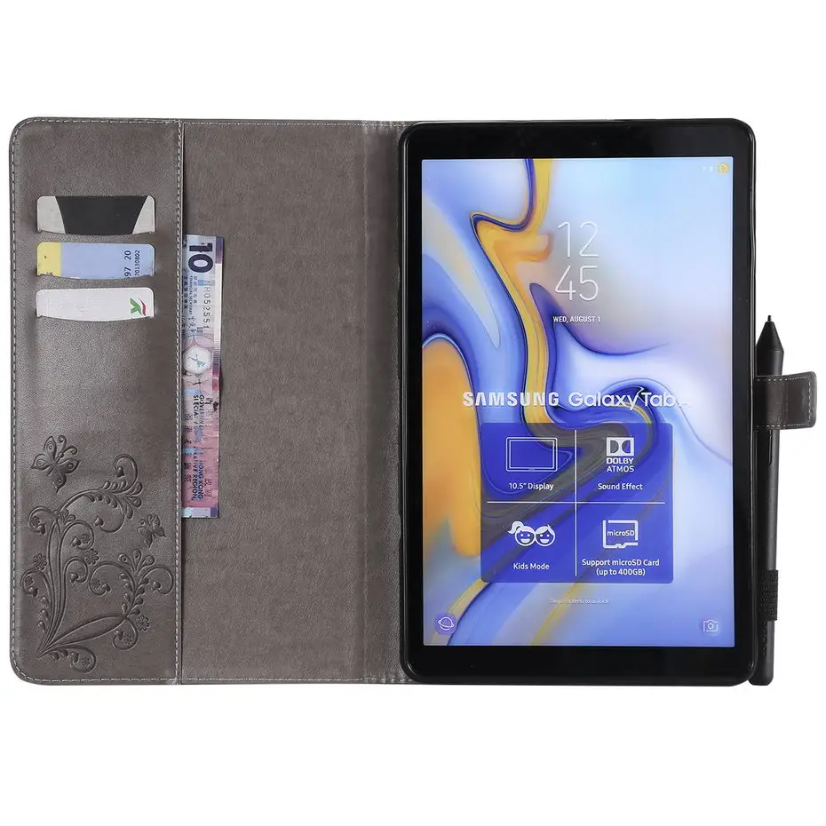 Чехол-книжка с 3d-бабочкой для Samsung Galaxy Tab A A2 2018 10 5 &quotT590 T595 T597 SM-T590 чехол планшета +