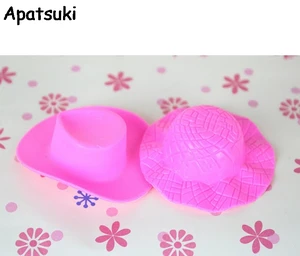 5 шт.лот, пластиковая розовая шляпа, головные уборы, одежда для волос для кукол Барби 16, BJD, кукольный дом, милые кукольные аксессуары, подарки