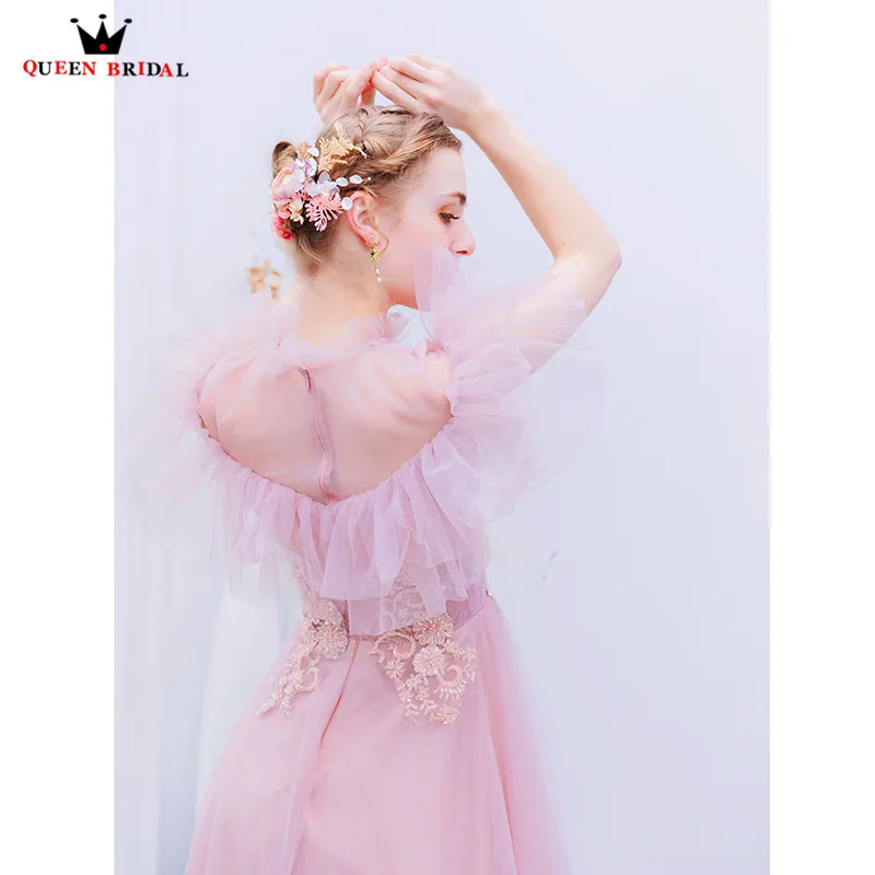 Сексуальное ТРАПЕЦИЕВИДНОЕ розовое Тюлевое кружевное элегантное вечернее