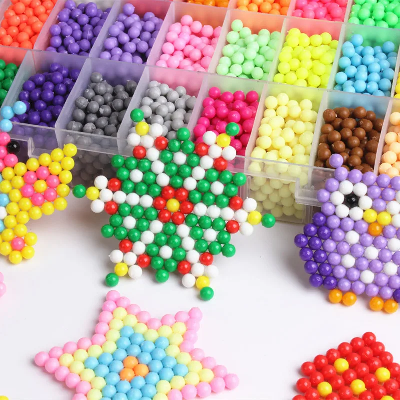 24 Цвет распыления воды бусинами головоломка 3D игрушки для детей Perler бисер запасной блок головоломка Juegos Didacticos Infantiles 200 шт./пакет