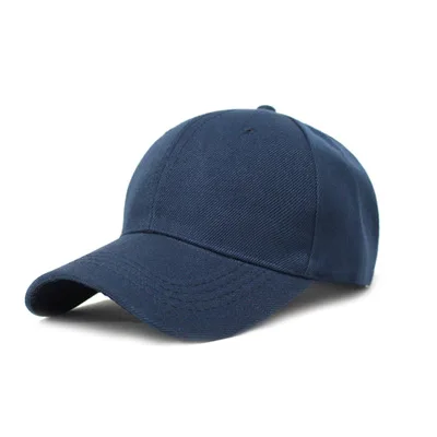 Бейсболка Snapback, белая однотонная парусиновая Кепка для папы, хип-хоп, мужские бейсболки, женские летние повседневные однотонные черные кепки для гольфа, регулируемые - Цвет: Navy blue