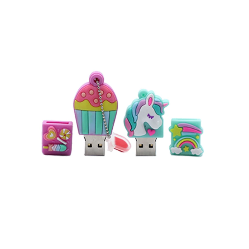 USB флешка в мультяшном стиле с милыми воздушными шариками/единорогом usb флеш