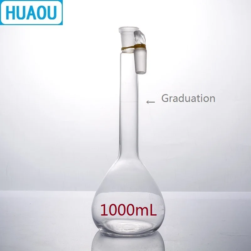 Мерная колба HUAOU 1000 мл класс А нейтральное стекло с одной градиентной отметкой и
