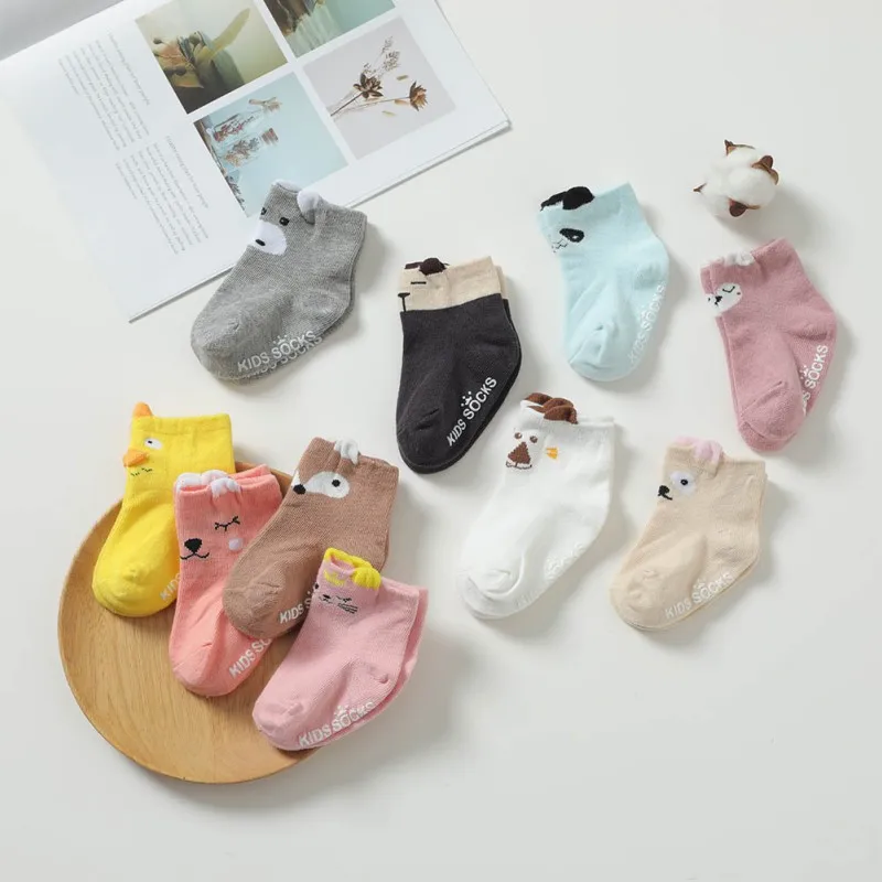 Baby Boys Girls Infant Cotton Cartoon Pattern Socks Warm Anti Slip Floor Socks Leg Warmer