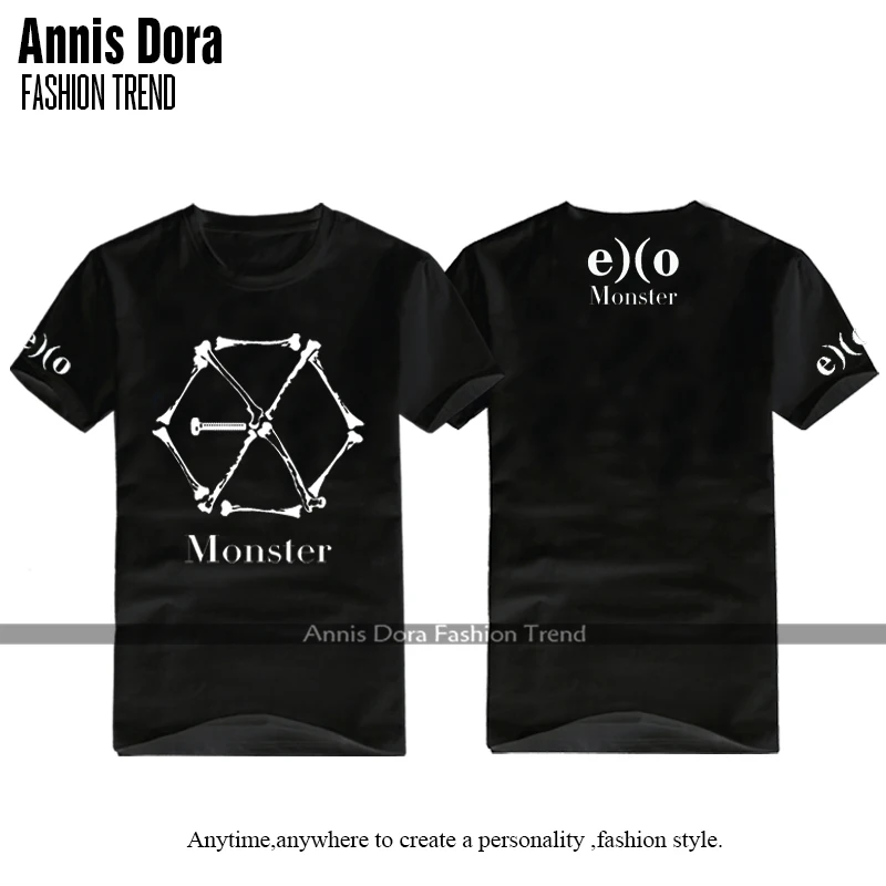 Футболка с короткими рукавами в стиле K-POP EXO 2016 Мужская одежда