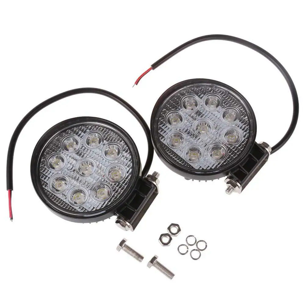 

2PCS 4 Inch 27W LED Work Light Bar Spot Flood Beam Lamp For Tractor Offroad SUV 4WD Boat Truck 12V 24V Driving Fog Motorcycle