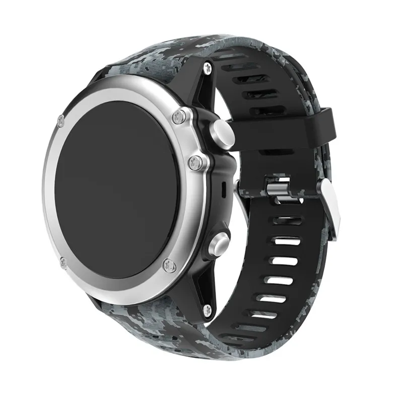 6 цветов браслет с металлической пряжкой для Garmin Fenix 3 HR Военный Зеленый Камуфляжный Печатный силиконовый спортивный ремешок для Fenix 5x