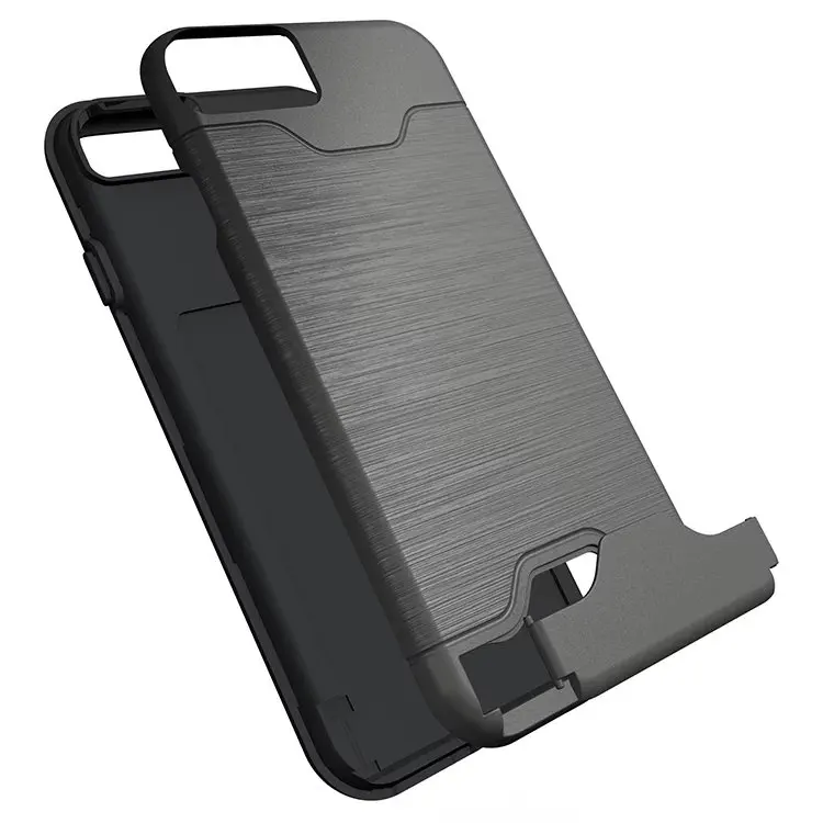 KEYSION для Apple iPhone 8 7 4 ''PC + Силиконовый двухслойный Встроенный слот кредитных