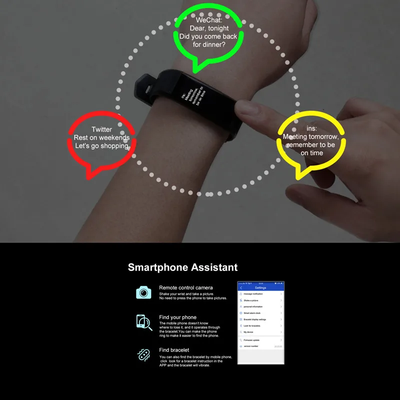 Smartband 115 Plus монитор сердечного ритма измерение артериального давления фитнес