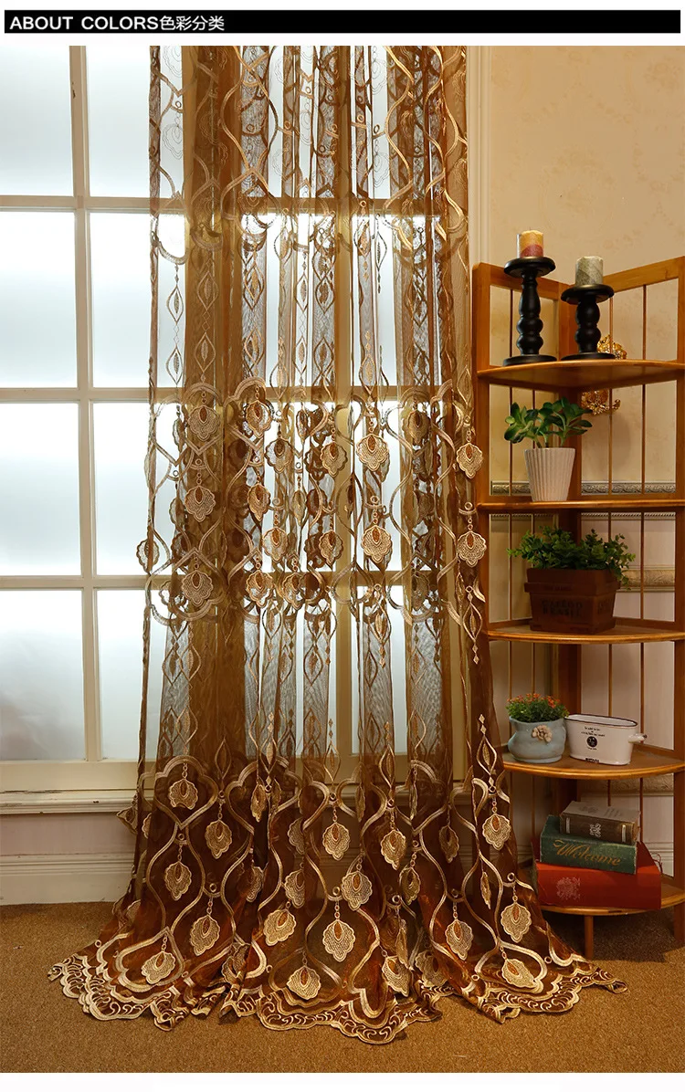 Европейские высококачественные Вышивка Марлевые шторы для Спальня Гостиная