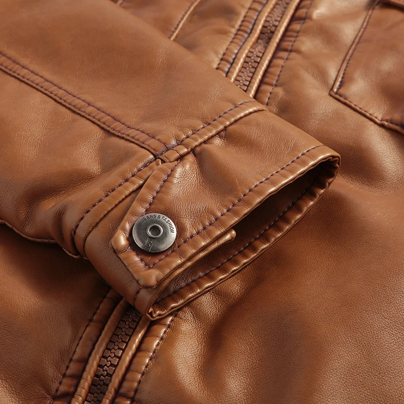 2017 Men's Faux Leather Jackets European Appear Brand Hooded Mens Suede 3XL Winter Warm Men Michael Jackson S239 | Мужская одежда