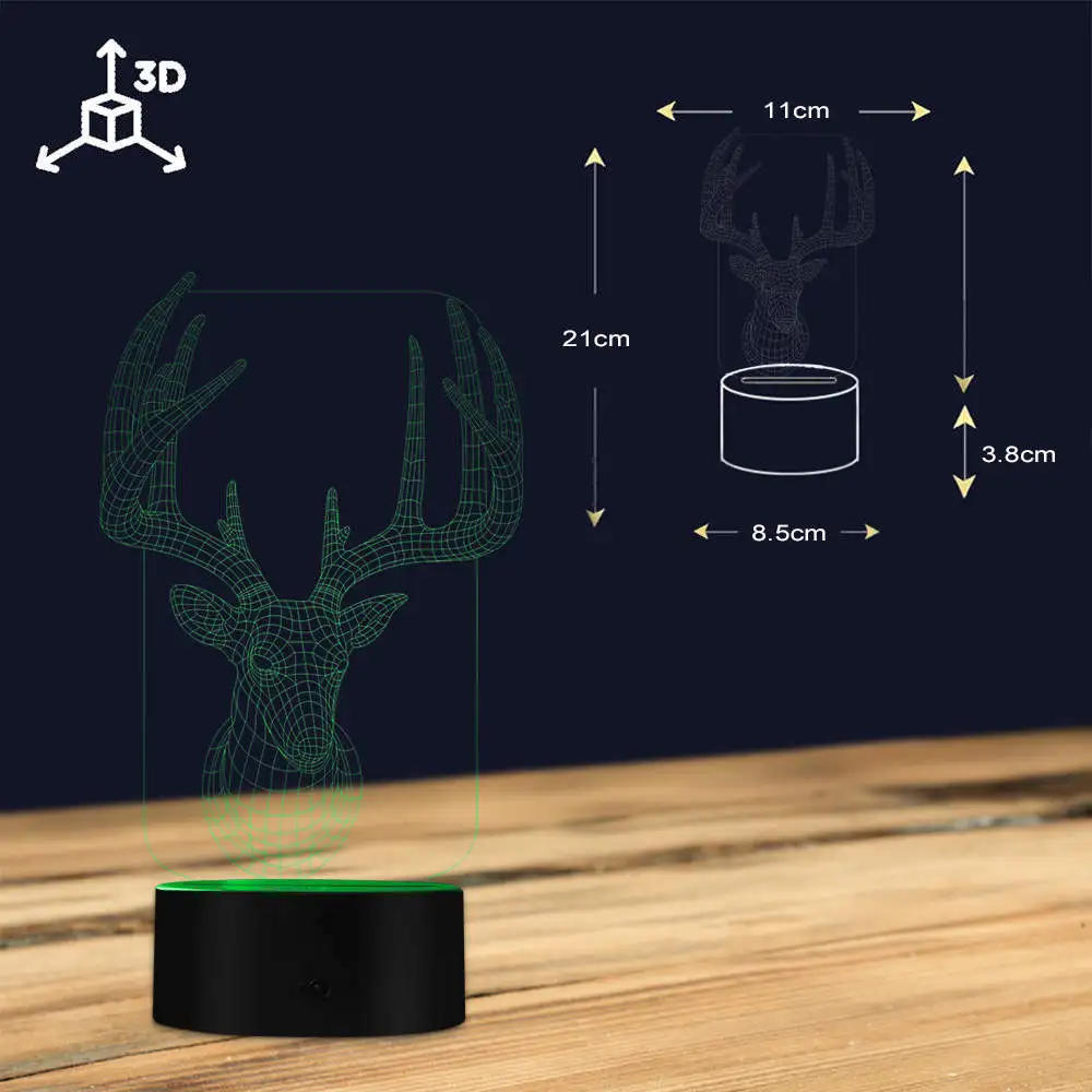 3D настольная ночник украшение на стол для дома лампа изменение цвета