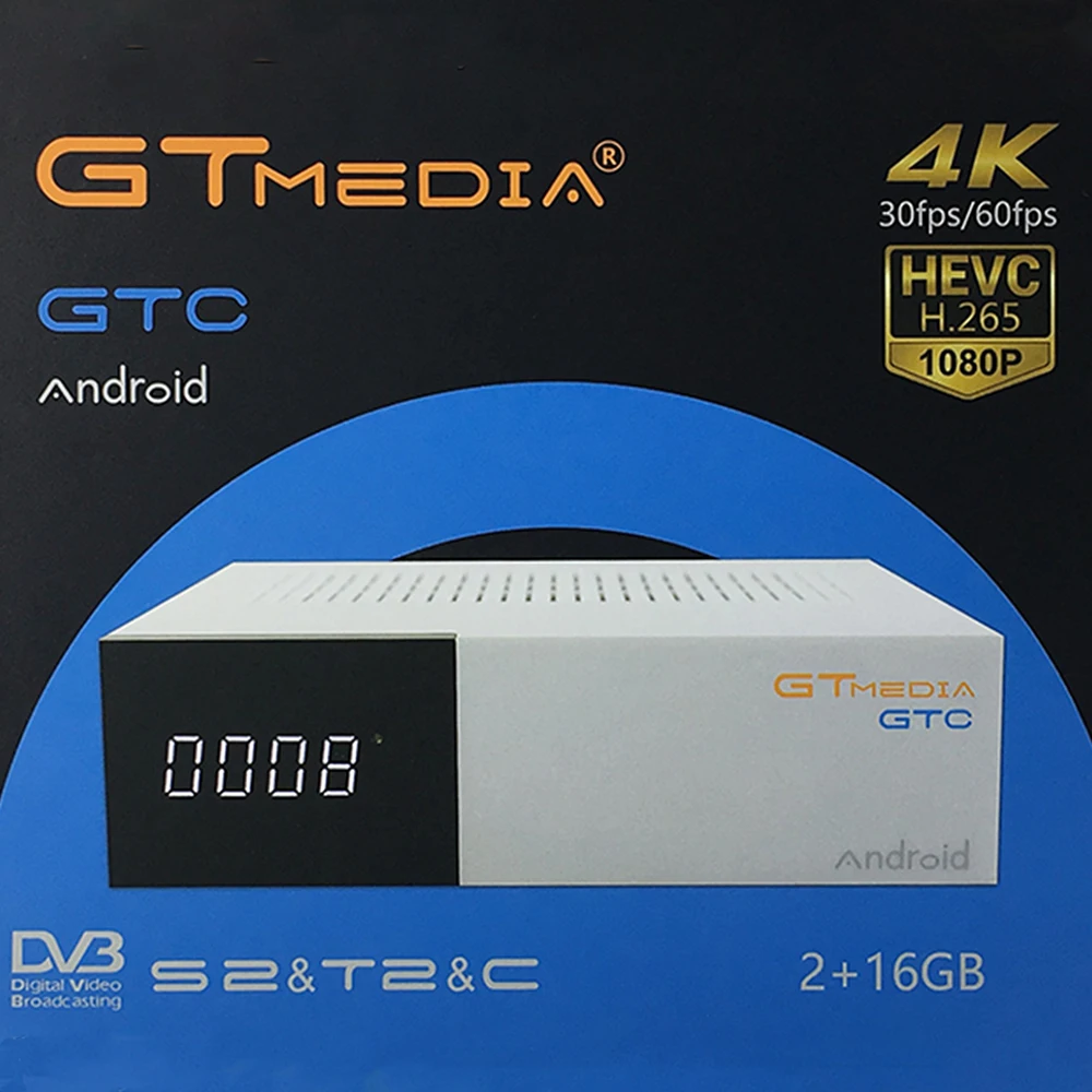 2 ГБ + 16 Android tv BOX GTmedia GTC с DVB-S2 DVB-C ISDB-T DVB-T2 спутниковый ТВ приемник К 4 к HDMI 0 Set-Top Box Media