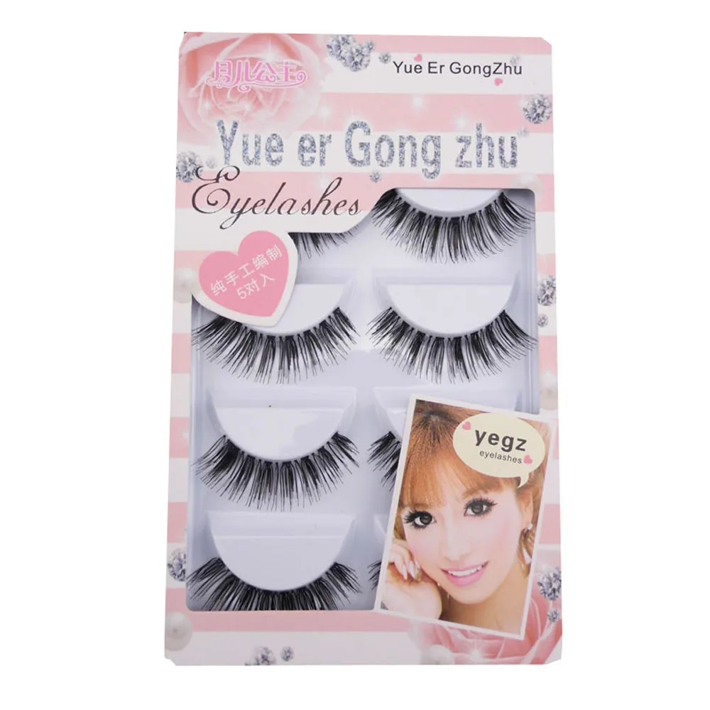 Натуральные 5 пара/лот ручная работа ресницы накладные объемные для макияжа|false