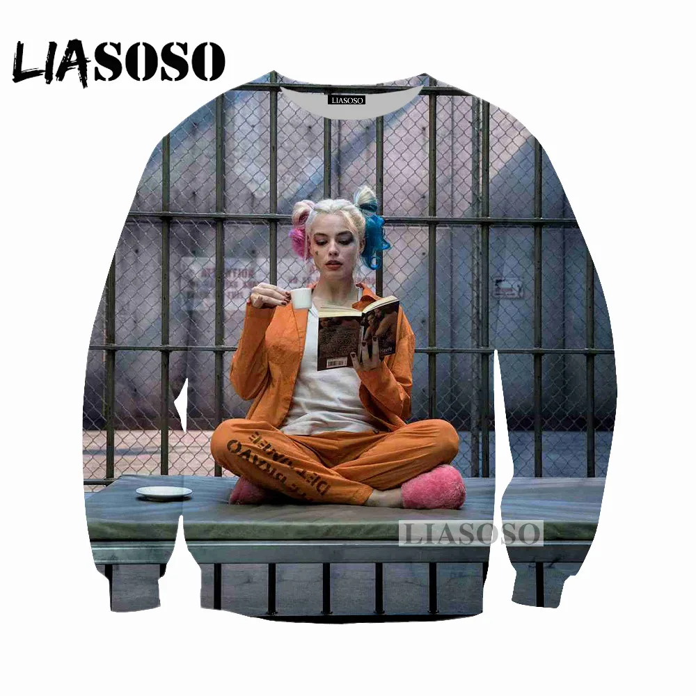 LIASOSO Новая мужская и женская толстовка актер Марго Робби Толстовка 3D цветной