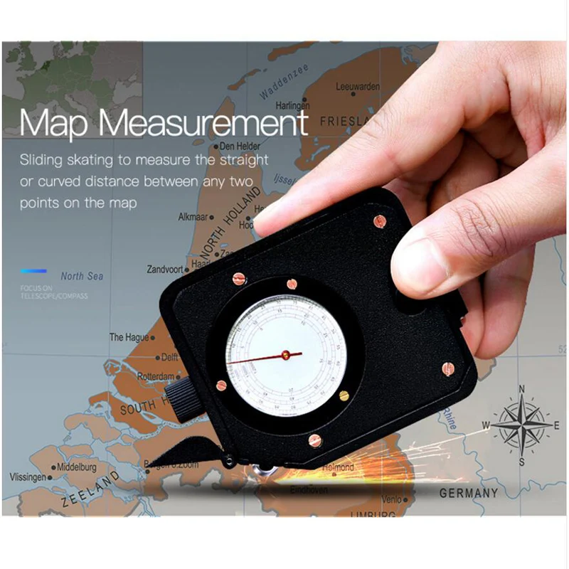 

Eyeskey Professional Waterproof Map Measurement Compass Survival Aluminum Alloy Compass Military Grade Hiking Equipment Tourism