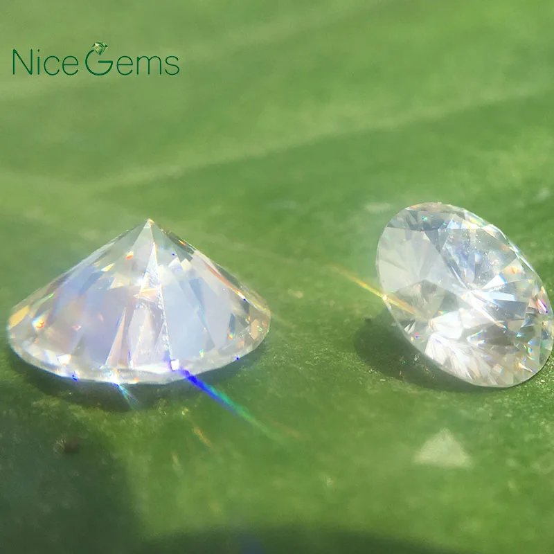 Niceems D Color Moissanite 1 5 карат Сердца и стрелы круглые бесцветные 7 мм натуральный вид