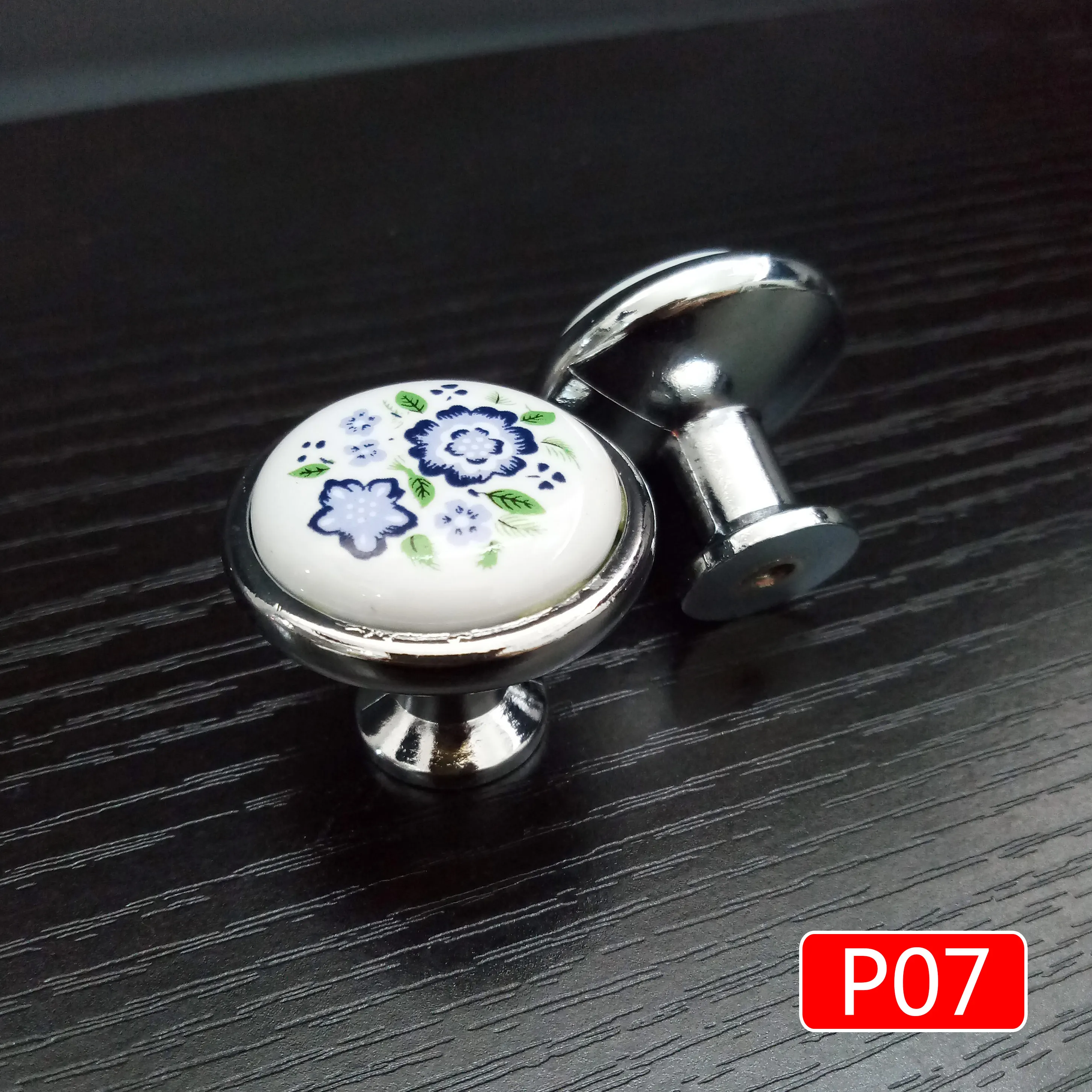 Белый цвет роза lotus love простые мебельные ручки под одно отверстие CeramicKitchen Мебельная ручка ящика шкафа