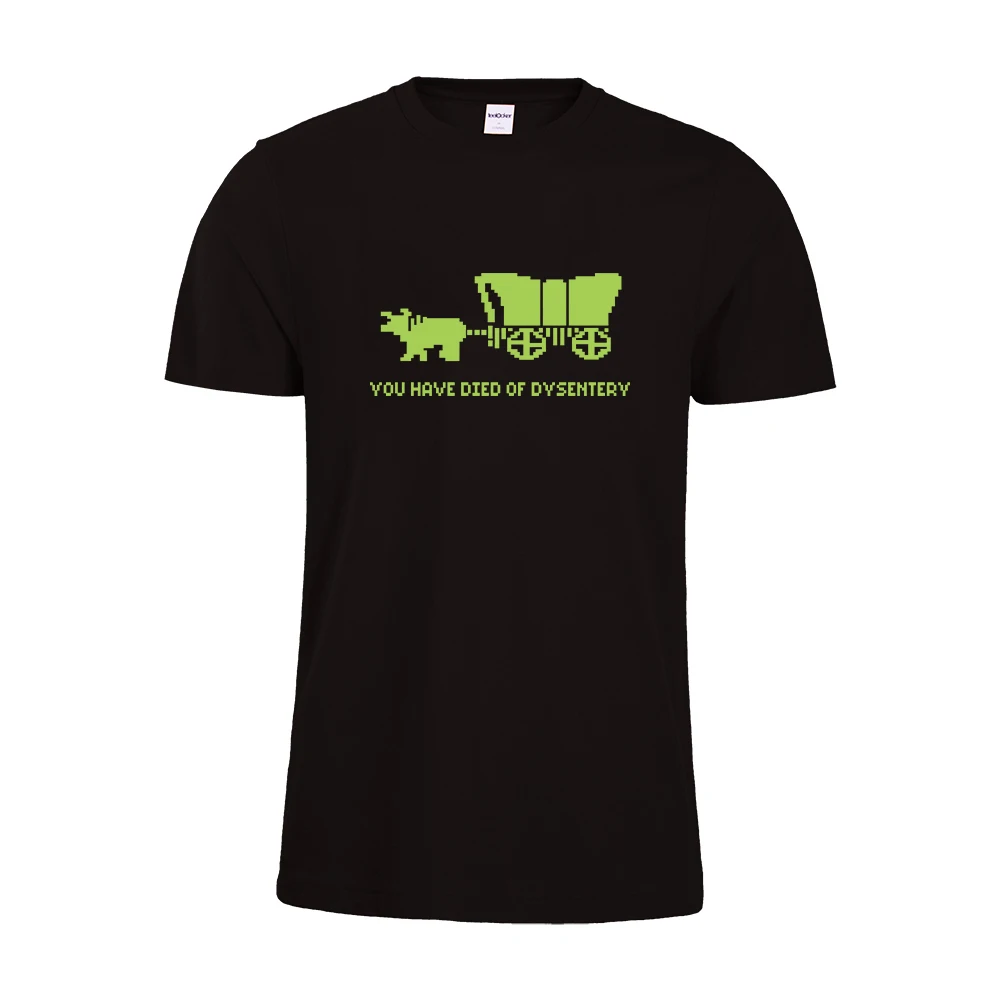 

Мужская футболка в стиле ретро с изображением героев мультфильма «Вы погибли от Dysentery футболки Nerdy», забавные подарки для геймеров