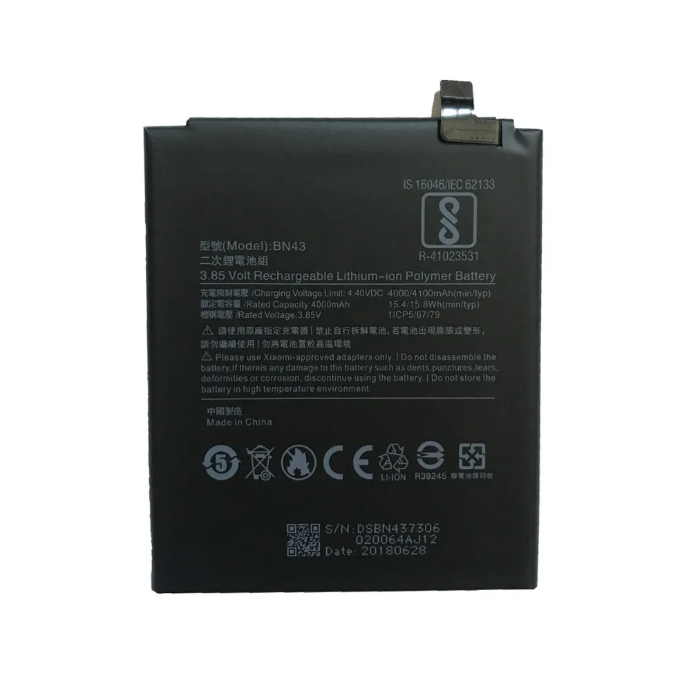 Для Xiao mi оригинальный сменный аккумулятор для Xiaomi Redmi Note 4X4 X/Note 4 4000 мАч BN43 телефона