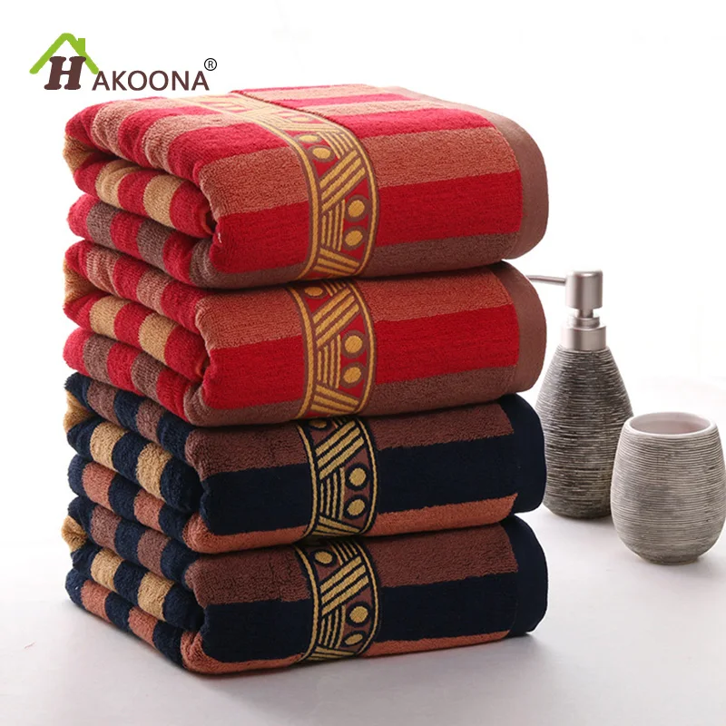 Длинные хлопковые банные полотенца HAKOONA Gold Xingjiang для взрослых впитывающие ванной