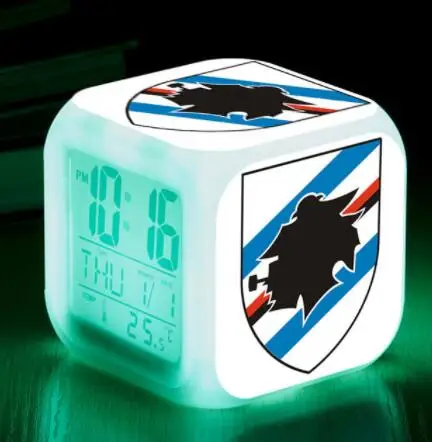 Torino футбольный клуб светодиодный Будильник reloj despertador de cabeceira часы Сенсорное освещение цифровые часы Wake Up в подарок Gox - Цвет: Темно-серый