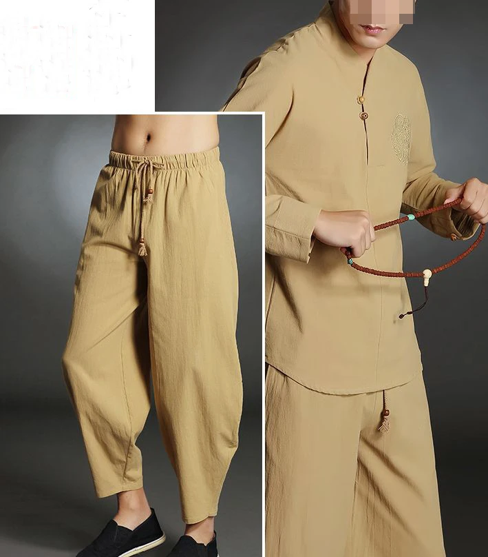 Мужской костюм для йоги из 100% хлопка медитации весны и лета|kung fu|martial arts uniformkung fu suit