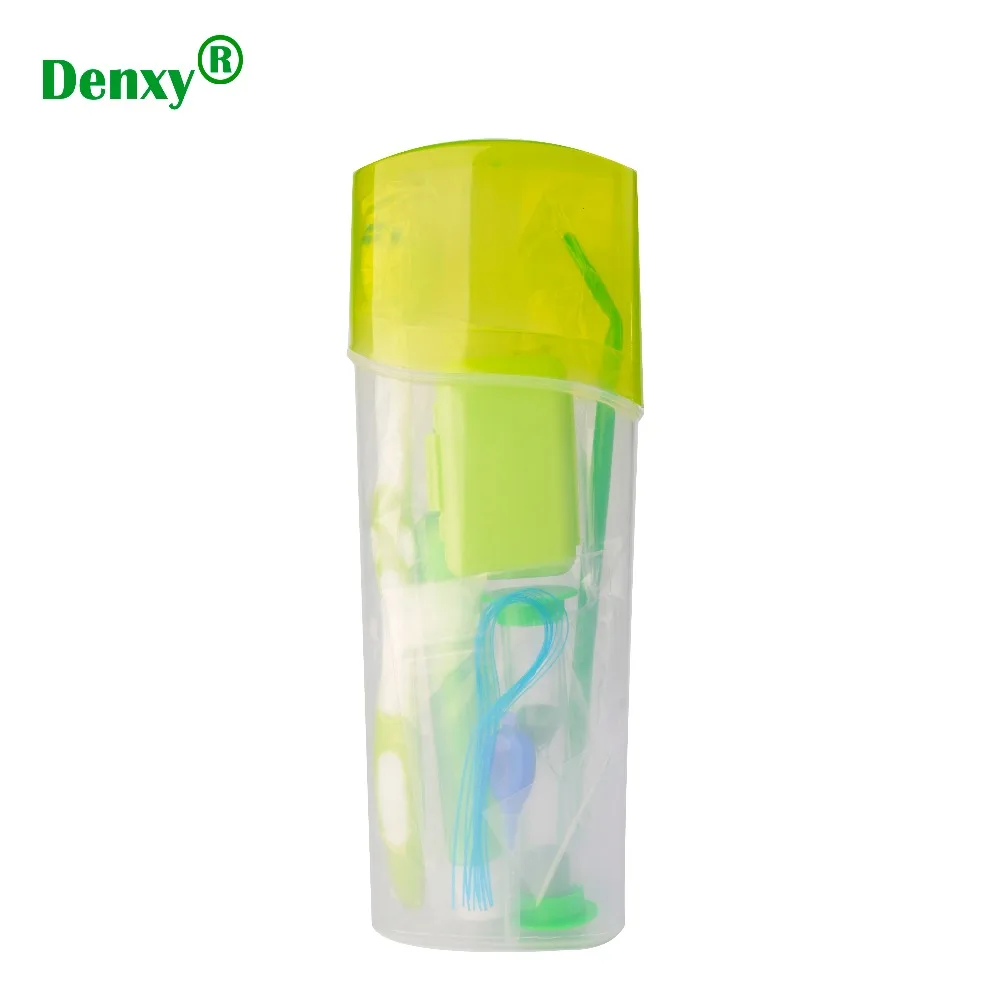 Denxy 6 коробок для здоровья, стоматологический ортодонтический Набор для путешествий, Ортодонтическая V зубная щетка, стоматологическое зеркало, уход за воском, стоматологический кронштейн