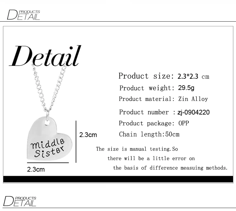 Ожерелье сестер 3 шт. ожерелье ручная печать|hand stamp|little sistersister necklace |