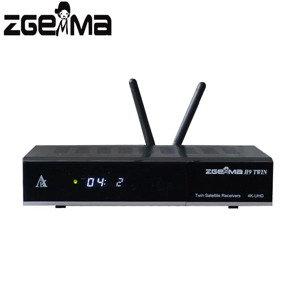 2 шт./лот, новинка, 2* WiFi+ 2* Ci Plus, цифровой ZGEMMA H9TWIN 4K UHD tv Box, Linux OS Enigma2 H.265/HEVC DVB-S2X+ S2X тюнеры