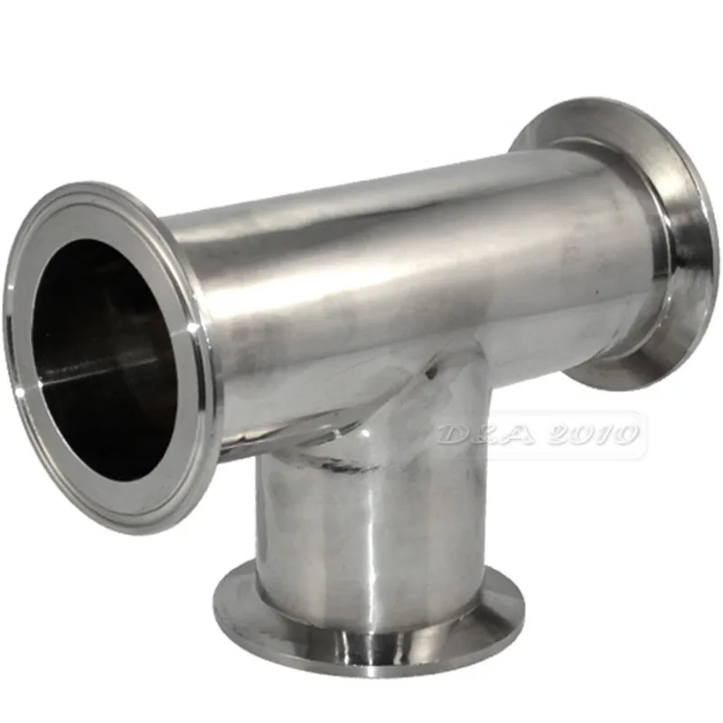 MEGAIRON 1-1/4&quot OD 57mm Stainless Steel SS316 Sanitary 3 Way Tee Ferrule 77MM Fit 2.5&quot Tri Clamp | Обустройство дома