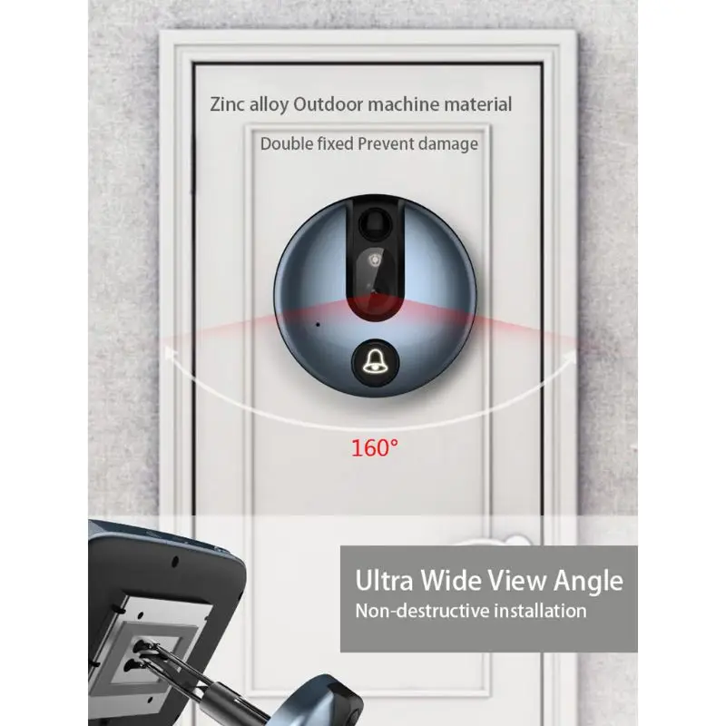 

4.3 Inch LCD Colorful Screen Video Doorbell Camera Viewer Smart Electronic Cat Eye Peehole for Night Vision Motion Detection