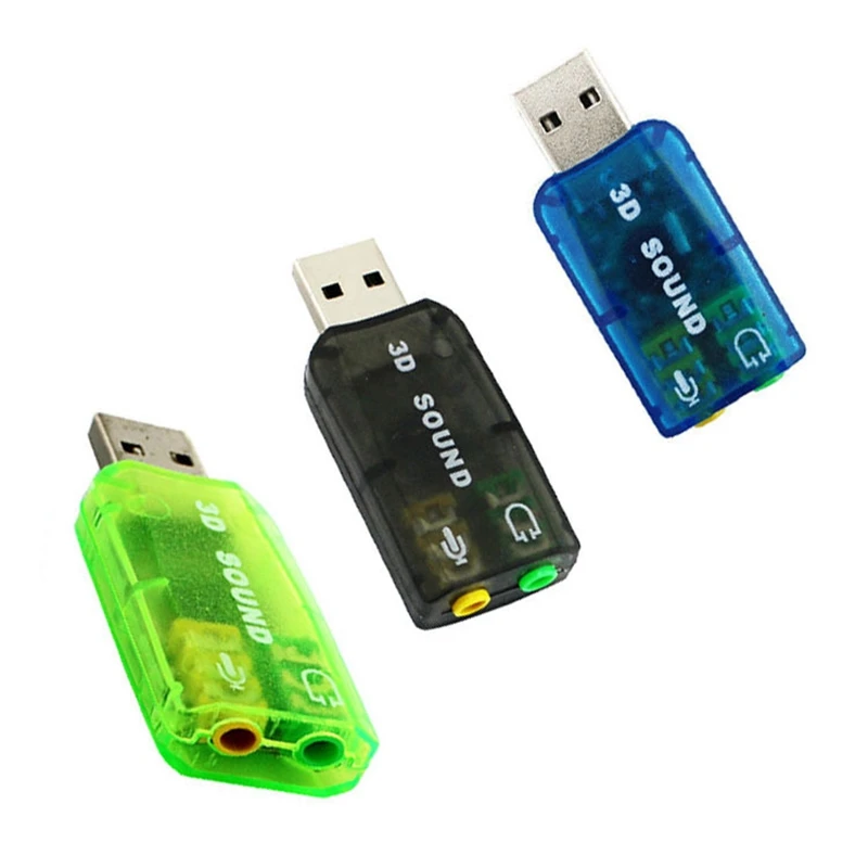 Внешний USB адаптер звуковой карты аудио 5 1 Виртуальный 3D до 3 мм микрофон домашний