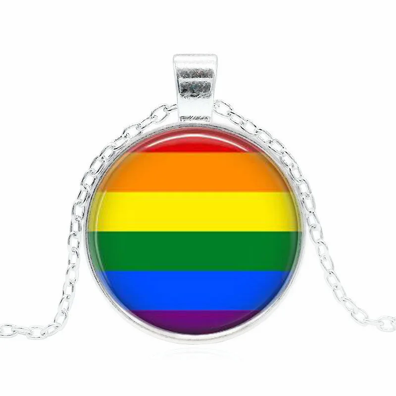 Радужное ожерелье Gay Pride LBGTQ ювелирное изделие с бронзовым/серебристым цветным