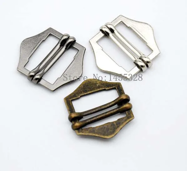 

60pcs/lot 20mm metal alloy buckle double slide adjustable pin buckle black/bronze free shipping 2016070602