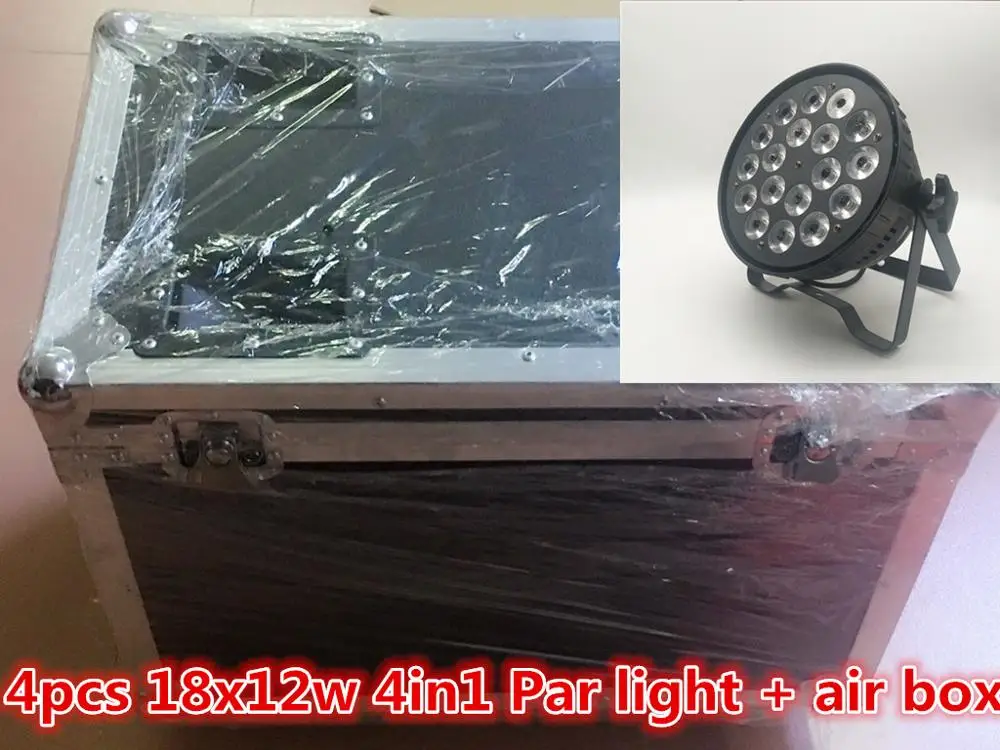 Кейс для полетов + 4 шт./18x12 Вт RGBW 4в1 LED Par свет DMX512 сценический цветная панель KTV