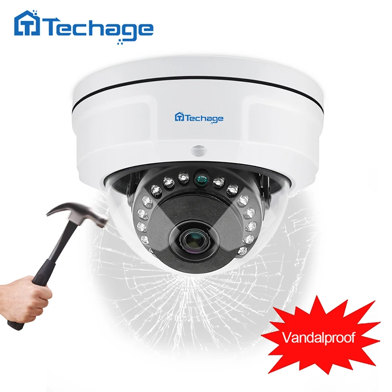 Techage H.265 8CH 48 В POE NVR 4MP CCTV Системы Vandalproof антивандальный Indoor Открытый Купол IP Камера