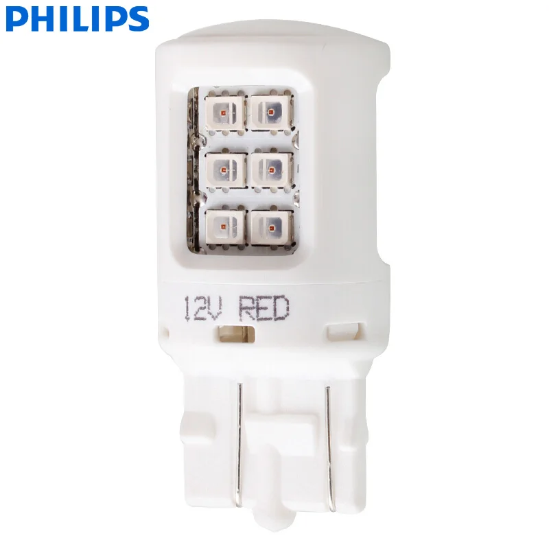 Philips Ultinon светодиодный T20 W21/5 W 580 7443 12V 11066ULRX2 красный цвет указатели поворота Стоп& задний свет, обратный свет лампы(двойной пакет