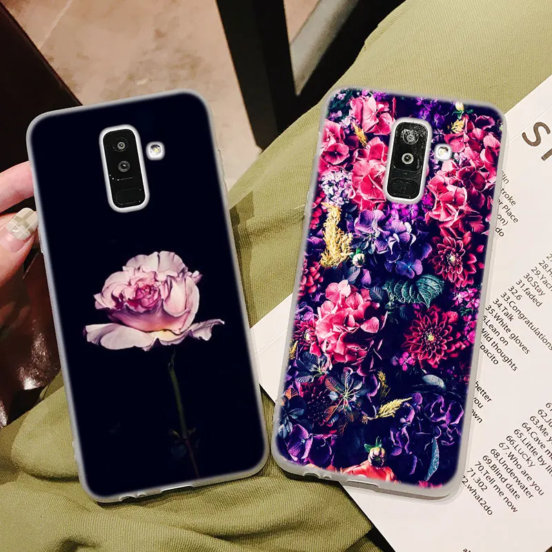 Силиконовый чехол для телефона с цветами и темными Samsung Galaxy A8S A6S A9 A8 Star A7 A6 A5 A3 Plus 2018