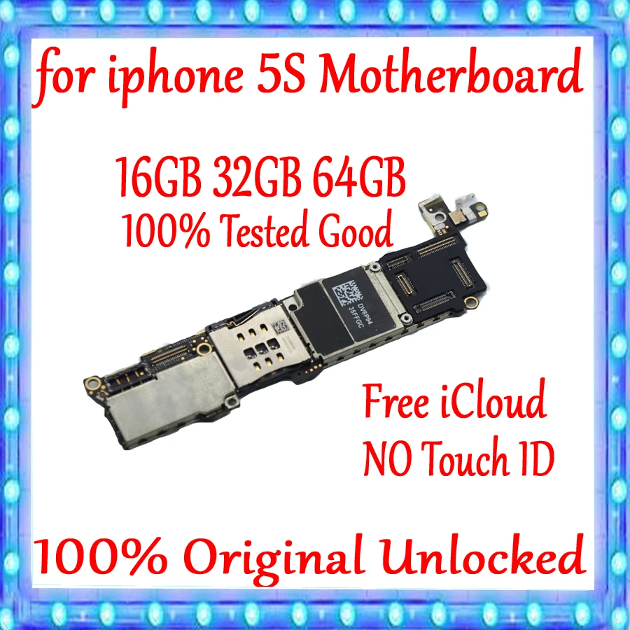 Заводская разблокированная материнская плата для iphone 5S с сенсорным ID/без