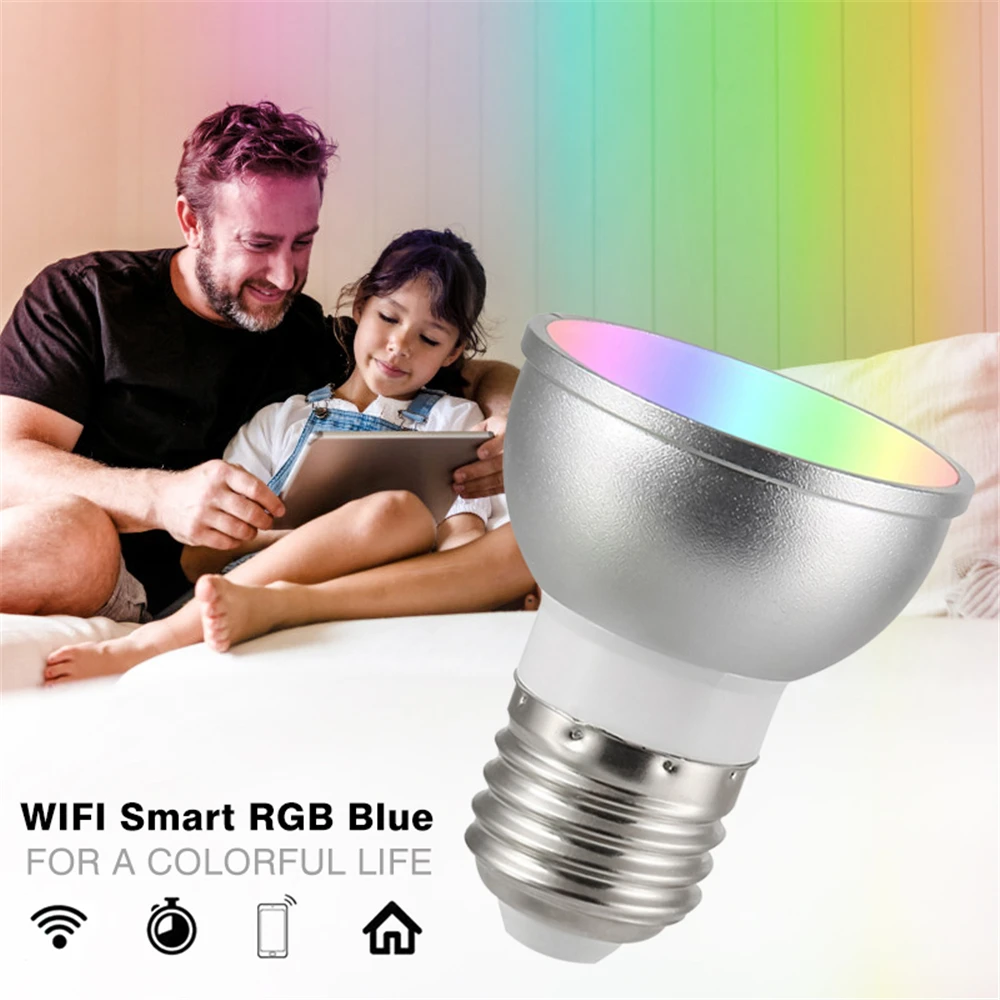 GU10/GU5.3/E27 WiFi умный светильник, лампа в форме чашки RGBW 6 Вт Светодиодный светильник с регулируемой яркостью, домашний декор, управление приложением, работа с Alexa и Google