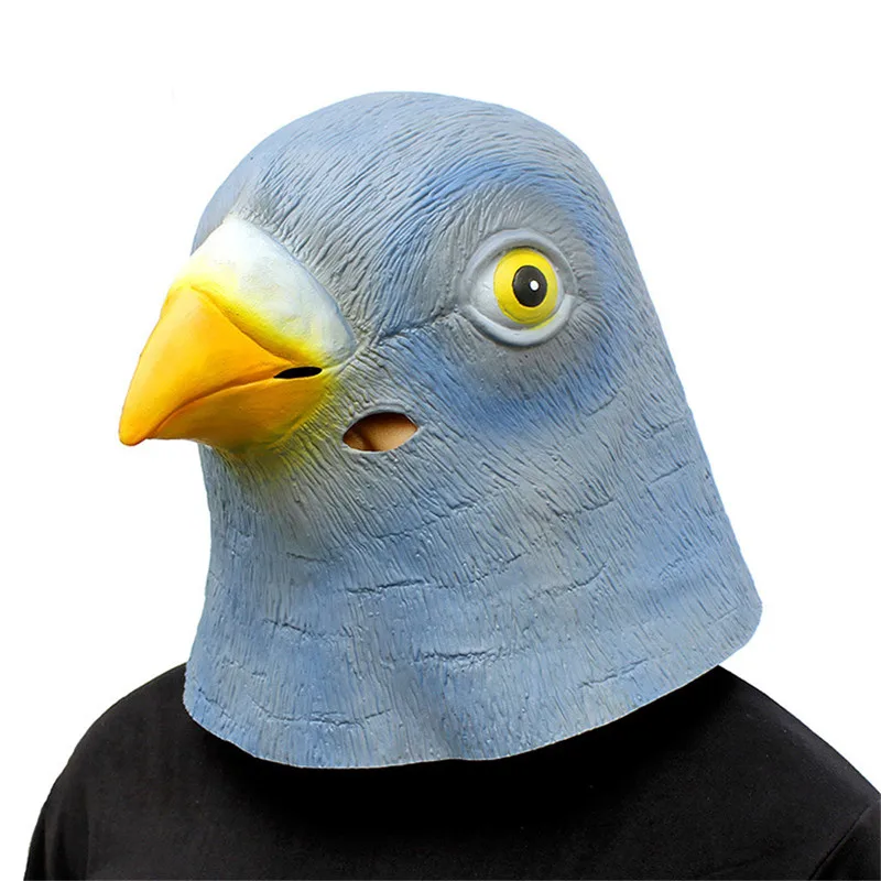 Pigeon Жуткая Лошадь Единорог собака латексные маски животных вечерние орангутанг лошадь коала голубь животное маска Хэллоуин маскарад маска смешная - Цвет: Pigeon