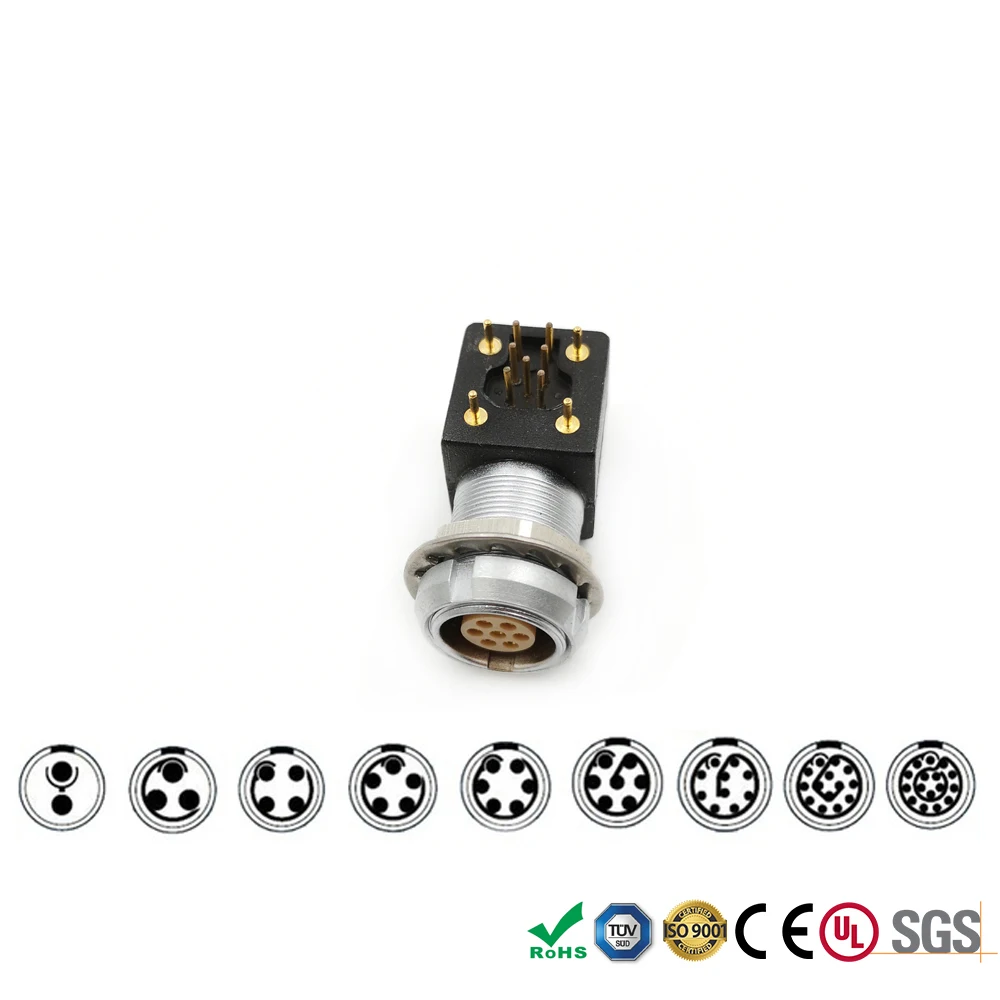 EXG 1B 2 3 4 5 6 7 8 10 14 16 Pin Локоть Женский фиксированный разъем две гайки гнездо для печатной платы PCB гнездо